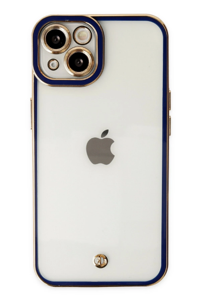 Newface iPhone 14 Plus Kılıf Liva Lens Silikon - Mavi resmi