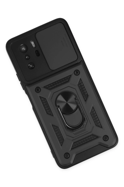Newface Xiaomi Poco X3 GT Kılıf Pars Lens Yüzüklü Silikon - Siyah resmi