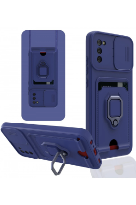 Newface Samsung Galaxy A03S Kılıf Zuma Kartvizitli Yüzüklü Silikon - Lacivert resmi