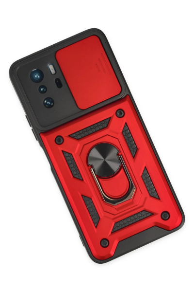 Newface Xiaomi Poco X3 GT Kılıf Pars Lens Yüzüklü Silikon - Kırmızı resmi
