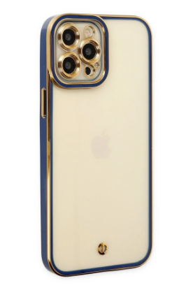 Newface iPhone 12 Pro Max Kılıf Liva Lens Silikon - Mavi resmi