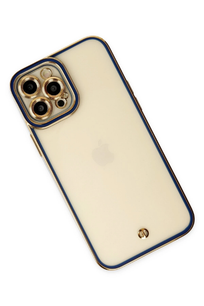 Newface iPhone 12 Pro Max Kılıf Liva Lens Silikon - Mavi resmi