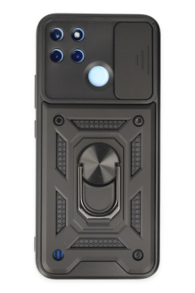 Newface Realme C25Y Kılıf Pars Lens Yüzüklü Silikon - Siyah resmi