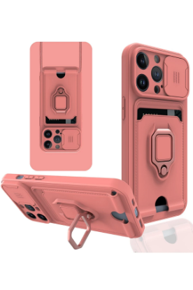 Newface iPhone 13 Pro Kılıf Zuma Kartvizitli Yüzüklü Silikon - Pembe resmi