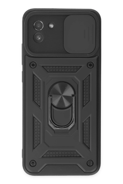 Newface Samsung Galaxy A03 Kılıf Pars Lens Yüzüklü Silikon - Siyah resmi