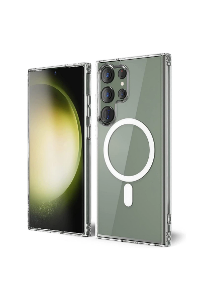 Newface Samsung Galaxy S23 Ultra Kılıf Magneticsafe Şeffaf Silikon - Şeffaf resmi