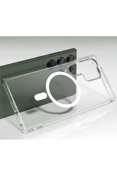 Newface Samsung Galaxy S23 Ultra Kılıf Magneticsafe Şeffaf Silikon - Şeffaf resmi