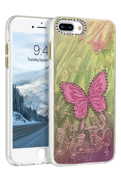 Newface iPhone 7 Plus Kılıf Blade Aynalı Desenli Kapak - Desen 5 resmi