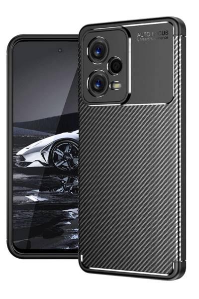 Newface Xiaomi Poco X5 5G Kılıf Auto Focus Karbon Kapak - Siyah resmi