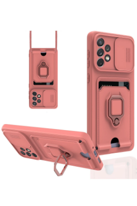 Newface Samsung Galaxy A33 5G Kılıf Zuma Kartvizitli Yüzüklü Silikon - Pembe resmi