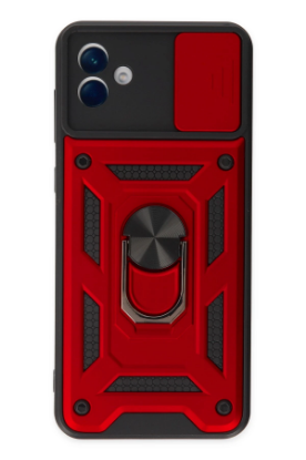 Newface Samsung Galaxy A04 Kılıf Pars Lens Yüzüklü Silikon - Kırmızı resmi