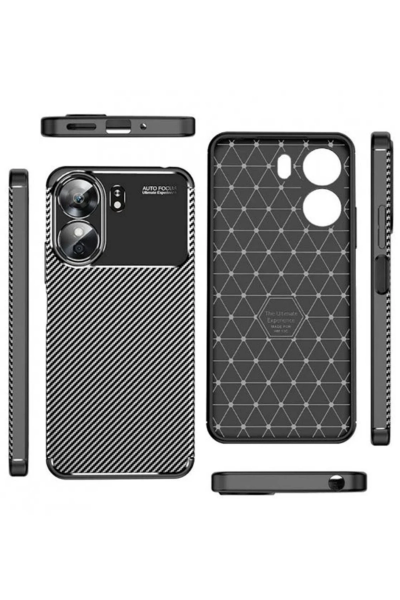 Newface Xiaomi Redmi 13C Kılıf Auto Focus Karbon Kapak - Siyah resmi
