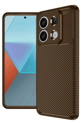Newface Xiaomi Redmi Note 13 Pro 4G Kılıf Auto Focus Karbon Kapak - Kahverengi resmi