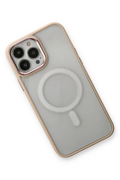 Newface iPhone 13 Pro Kılıf Room Magneticsafe Silikon - Pudra resmi