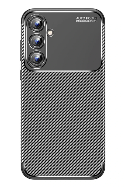 Newface Samsung Galaxy A15 4G Kılıf Auto Focus Karbon Kapak - Siyah resmi