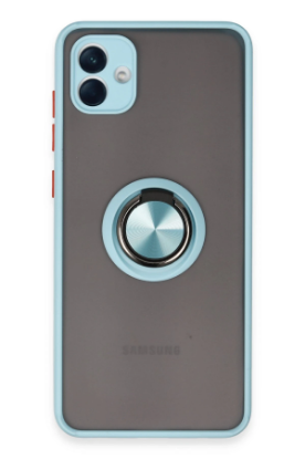 Newface Samsung Galaxy A04 Kılıf Montreal Yüzüklü Silikon Kapak - Buz Mavi resmi