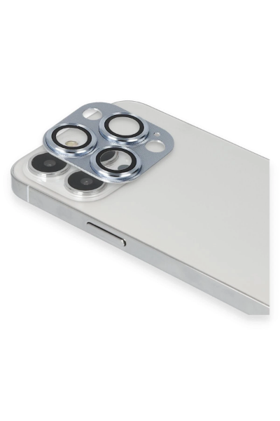 Newface iPhone 13 Pro Max Pers Alüminyum Kamera Lens - Sierra Blue resmi