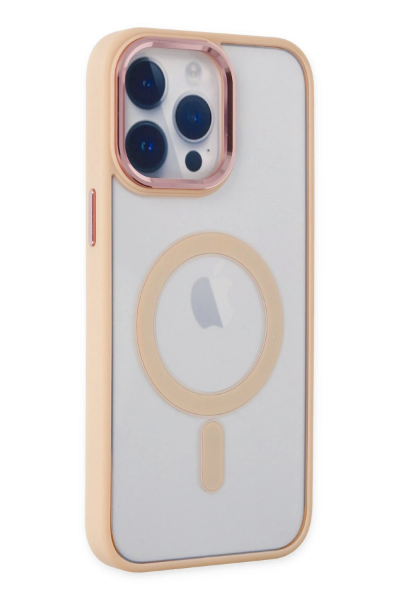 Newface iPhone 14 Pro Kılıf Room Magneticsafe Silikon - Pudra resmi