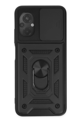 Newface Xiaomi Poco M5 Kılıf Pars Lens Yüzüklü Silikon - Siyah resmi