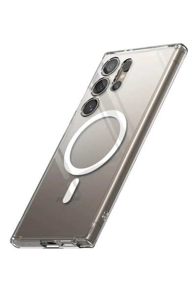 Newface Samsung Galaxy S24 Ultra Kılıf Magneticsafe Şeffaf Silikon - Şeffaf resmi