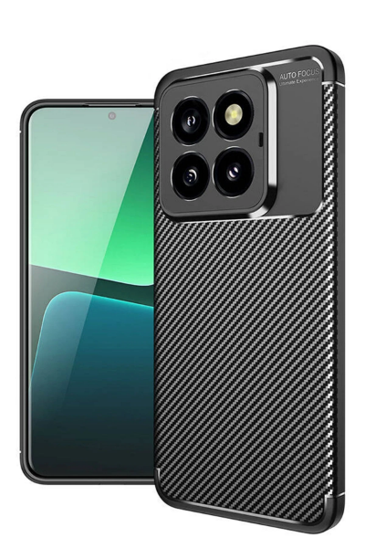 Newface Xiaomi Mi 14T Pro Kılıf Auto Focus Karbon Kapak - Siyah resmi
