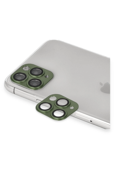 Newface iPhone 11 Pro Max Pers Alüminyum Kamera Lens - Yeşil resmi