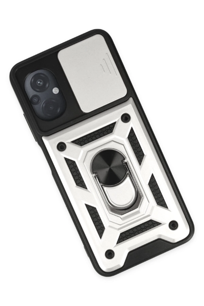 Newface Xiaomi Poco M5 Kılıf Pars Lens Yüzüklü Silikon - Gümüş resmi