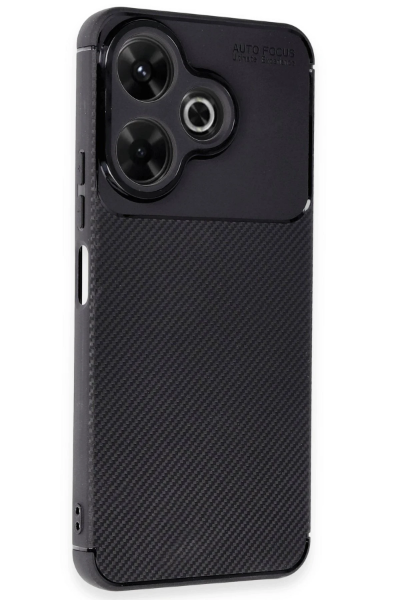 Newface Xiaomi Redmi 13 4G Kılıf Auto Focus Karbon Kapak - Siyah resmi