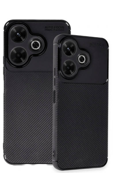 Newface Xiaomi Redmi 13 4G Kılıf Auto Focus Karbon Kapak - Siyah resmi