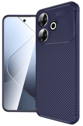 Newface Xiaomi Redmi 13 4G Kılıf Auto Focus Karbon Kapak - Lacivert resmi