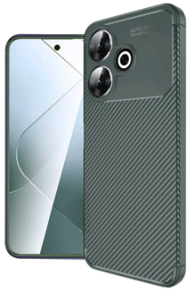 Newface Xiaomi Redmi 13 4G Kılıf Auto Focus Karbon Kapak - Koyu Yeşil resmi