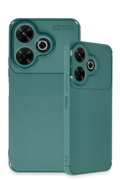 Newface Xiaomi Redmi 13 4G Kılıf Auto Focus Karbon Kapak - Koyu Yeşil resmi