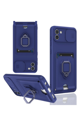 Newface Samsung Galaxy A03 Kılıf Zuma Kartvizitli Yüzüklü Silikon - Lacivert resmi