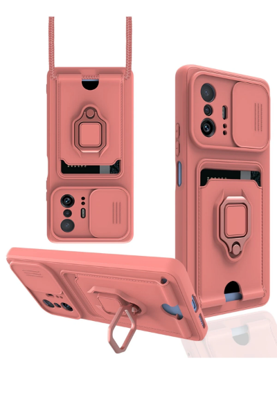 Newface Xiaomi Mi 11T Pro Kılıf Zuma Kartvizitli Yüzüklü Silikon - Pembe resmi