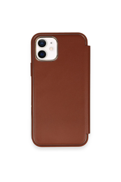 Newface iPhone 11 Kılıf Dolpin Kapaklı - Kahverengi resmi