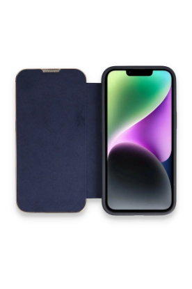 Newface iPhone 13 Pro Max Kılıf Dolpin Kapaklı - Lacivert resmi