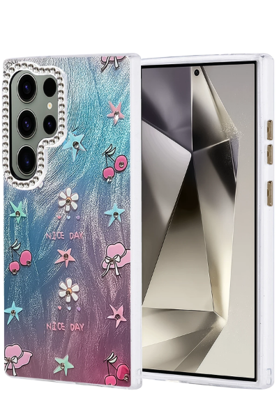 Newface Samsung Galaxy S23 Ultra Kılıf Blade Aynalı Desenli Kapak - Desen 4 resmi
