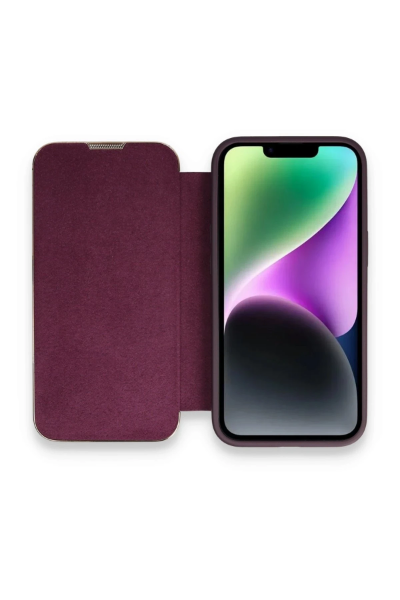 Newface iPhone 13 Pro Kılıf Dolpin Kapaklı - Derin Mor resmi