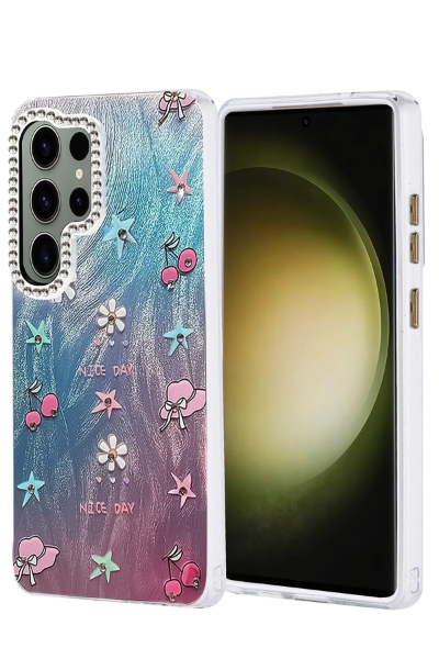 Newface Samsung Galaxy S25 Ultra Kılıf Blade Aynalı Desenli Kapak - Desen 4 resmi