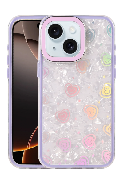 Newface Apple iPhone 14 Lumi Desenli Kapak - Mor resmi