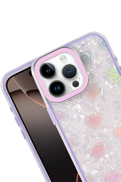 Newface Apple iPhone 14 Lumi Desenli Kapak - Mor resmi