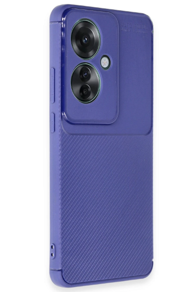 Newface Oppo Reno 11F Kılıf Auto Focus Karbon Kapak - Lacivert resmi