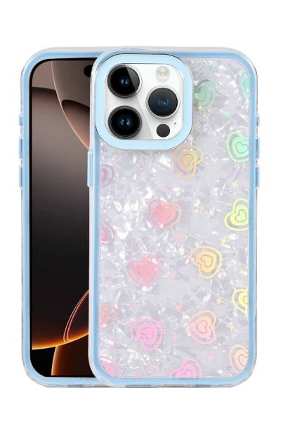 Newface Apple iPhone 14 Pro Max Lumi Desenli Kapak - Mavi resmi