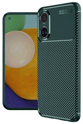 Newface Oppo A38 Kılıf Auto Focus Karbon Kapak - Koyu Yeşil resmi