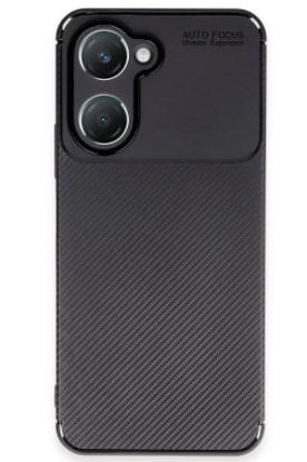 Newface Vivo Y18 Kılıf Auto Focus Karbon Kapak - Siyah resmi