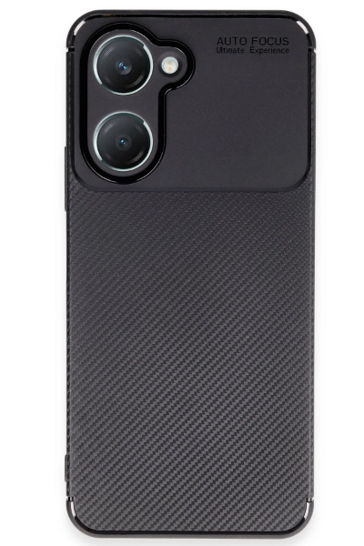 Newface Vivo Y18 Kılıf Auto Focus Karbon Kapak - Siyah resmi