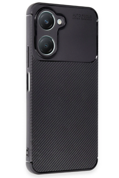 Newface Vivo Y18 Kılıf Auto Focus Karbon Kapak - Siyah resmi