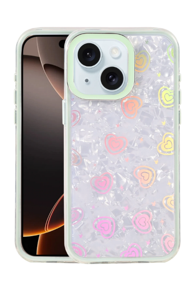Newface Apple iPhone 15 Lumi Desenli Kapak - Açık Mavi resmi