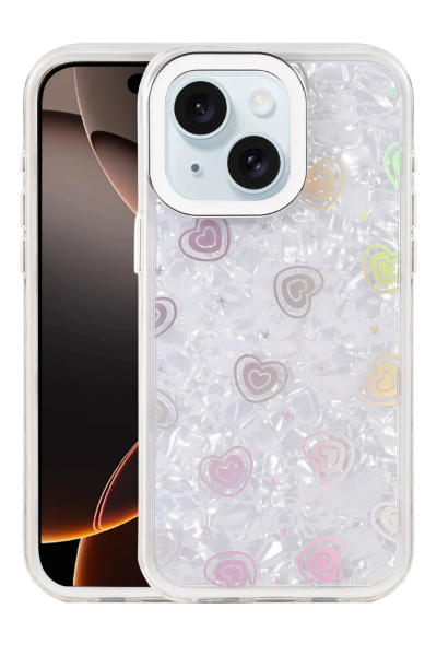 Newface Apple iPhone 15 Lumi Desenli Kapak - Beyaz resmi