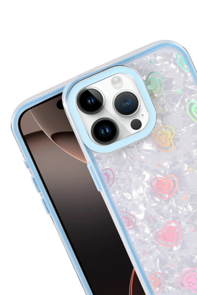 Newface Apple iPhone 15 Lumi Desenli Kapak - Mavi resmi
